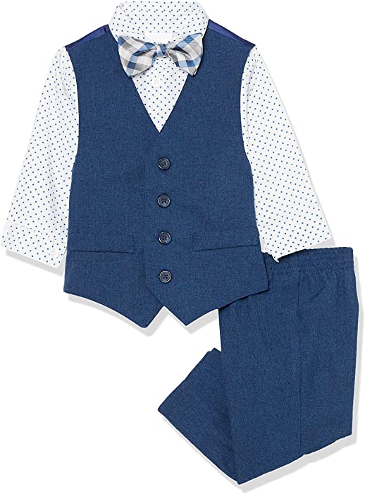 Van Heusen baby-boys 4-piece Formal Dress Up Vest Set, Vest, Pants, Collared Dress Shirt, and Tie