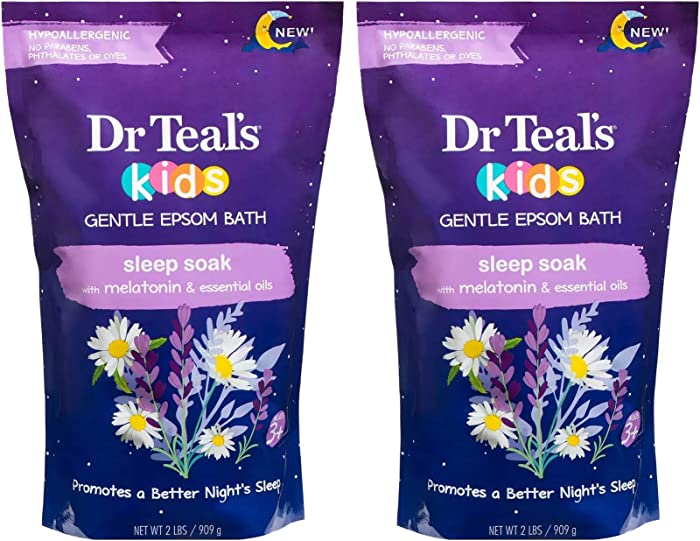 Dr Teal's Kids Epsom Salt Sleep Soak 2-Pack (4lbs Total) with Melatonin