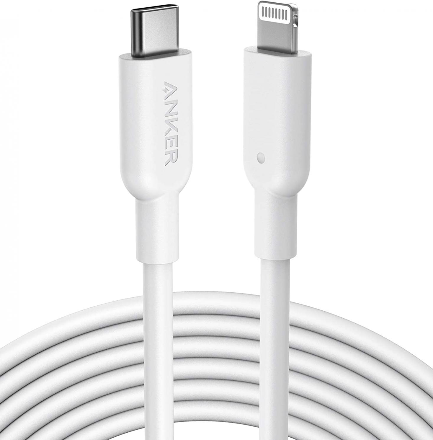Anker USB C to Lightning Cable, Powerline II [MFi Certified, 10ft, White] Extra Long Charging Cord for iPhone 13 13 Pro 12 Pro Max 12 11 X XS XR 8 Plus, Supports Power Delivery (Charger Not Included)