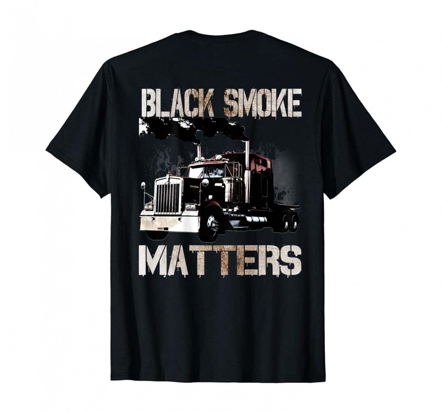 Trucker Tractor Trailer 18 Wheeler Design On Back T-Shirt