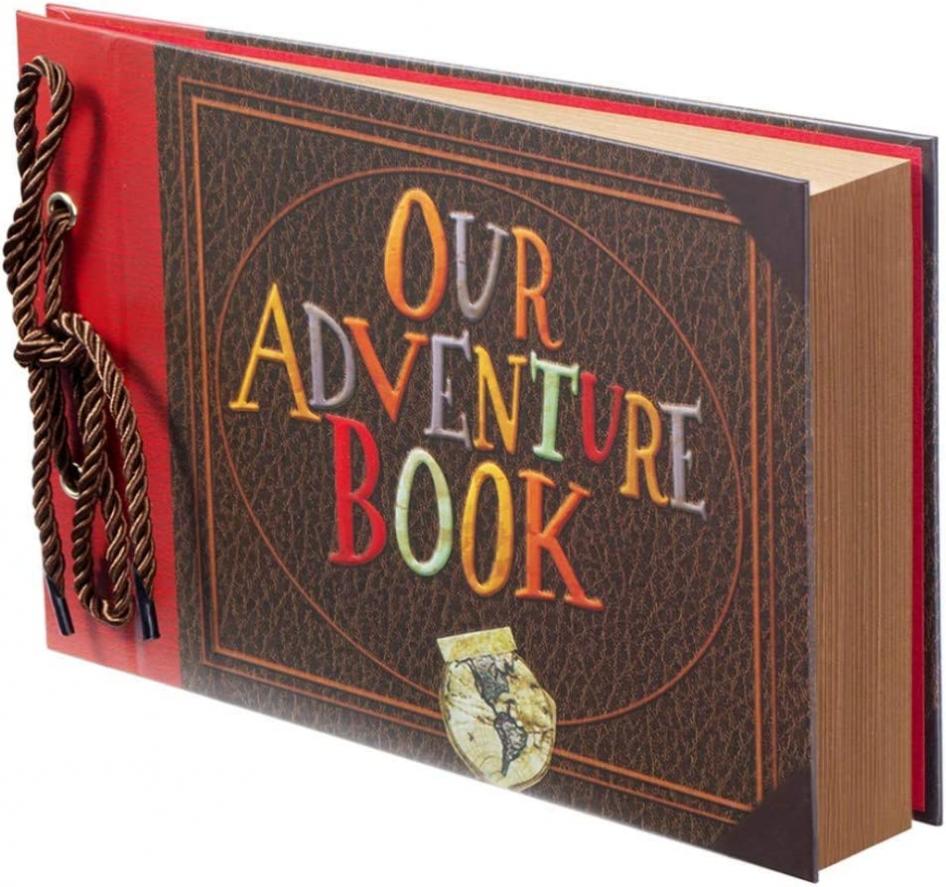 Scrapbook Photo Album,Our Adventure Book Scrapbook, Embossed Words Hard Cover Movie Up Travel Scrapbook for Anniversary, Wedding, Travelling, Baby Shower, etc (Adventure Book)