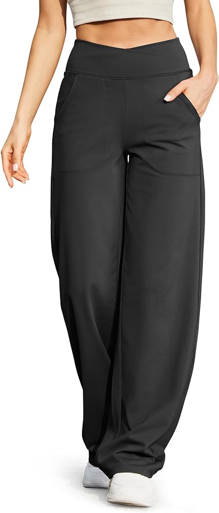 G4Free Wide Leg Pants for Women Loose Yoga Pants with Pockets Petite/Regular/Tall Stretch Casual Lounge Pants