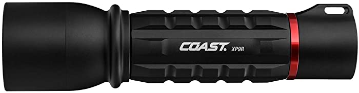 Coast XP9R 1000 Lumen USB-C RECHARGEABLE-DUAL POWER LED Flashlight with PURE BEAM SLIDE FOCUS and Top Grade Aluminum Build