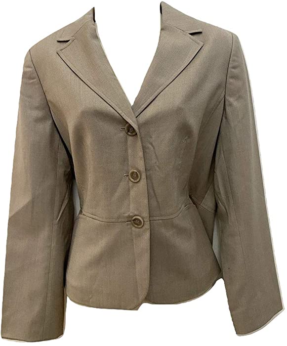 Ann Taylor Jacket Beige Blazer Coat Suit 12 P Wool Women