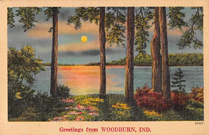 Woodburn Indiana Greetings Lake View Scenic Vintage Postcard JF360380