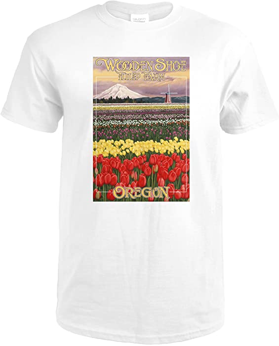 Wooden Shoe Tulip Farm, Woodburn, Oregon (Premium T-Shirt)