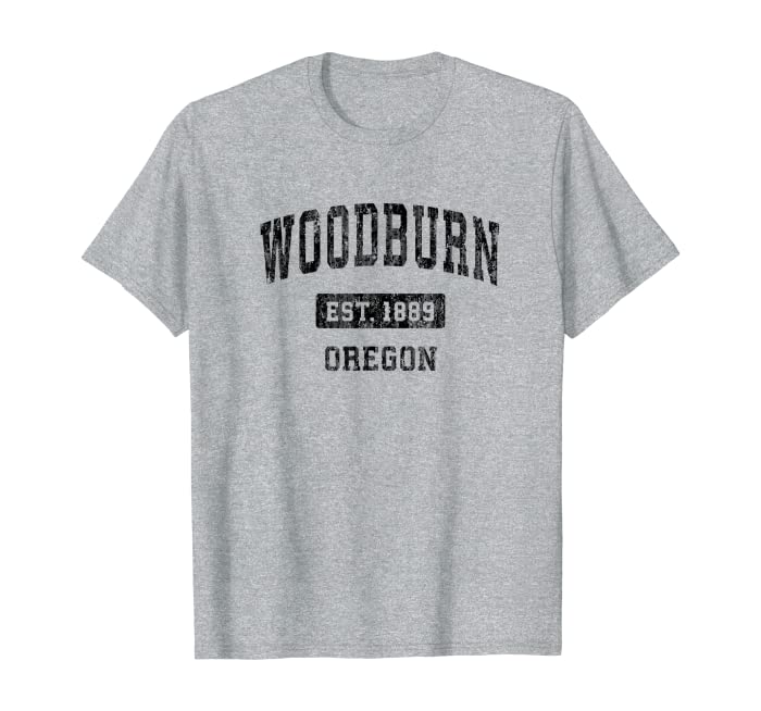 Woodburn Oregon OR Vintage Sports Design Black Design T-Shirt