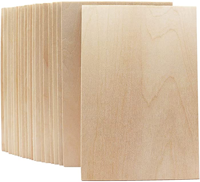 20 PCS Wood Sheets,Unfinished Plywood Basswood Sheet,for Architectural Model min House Building , Wood Burning Project and Other DIY Crafts (150X100X2mm)