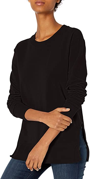 Daily Ritual Women's Long-Sleeve Crewneck Sweatshirt with Side Cutouts