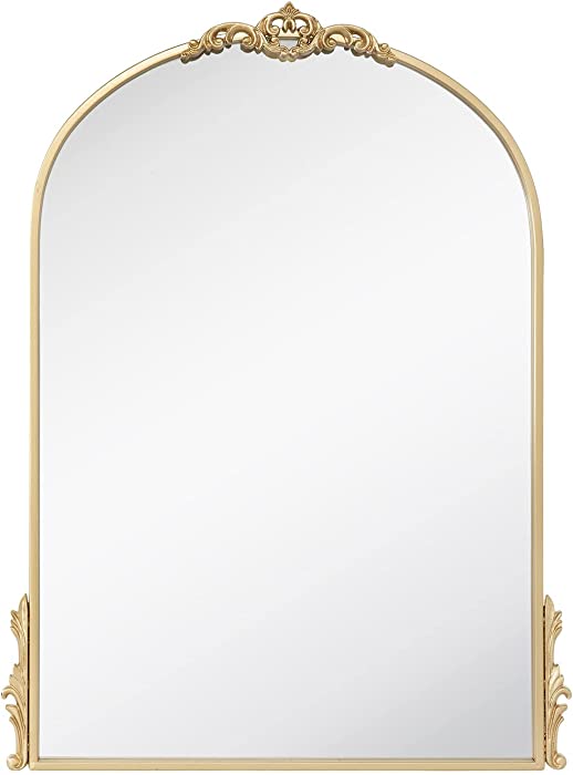 Hobby Lobby Home Decor Carved Elegant Gold Arch & Flourish Wall Mirror for Vanities, Living Rooms, Events