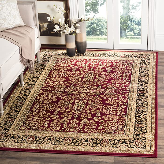 SAFAVIEH Lyndhurst Collection 10' x 14' Red / Black LNH214A Traditional Oriental Non-Shedding Living Room Bedroom Dining Home Office Area Rug