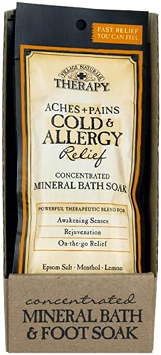 Village Naturals Aches + Pains Cold/Alergy Bath Soak 2 Ounce (12 Pieces)