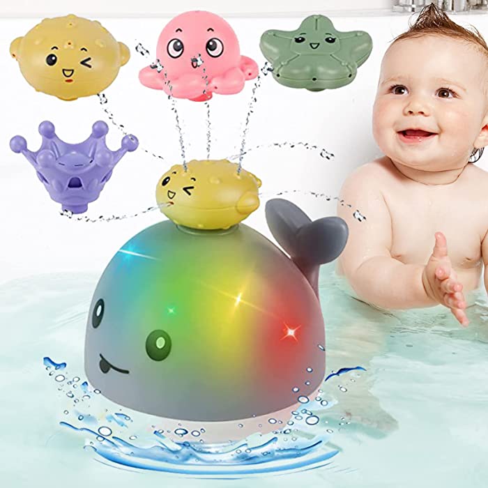 Angusiasm Bath Toys for Toddlers 1-3,Whale Spray Swimming Pool Toy for 1-5 Year Old Kids 1-5 Year Old Girls Boys Gifts