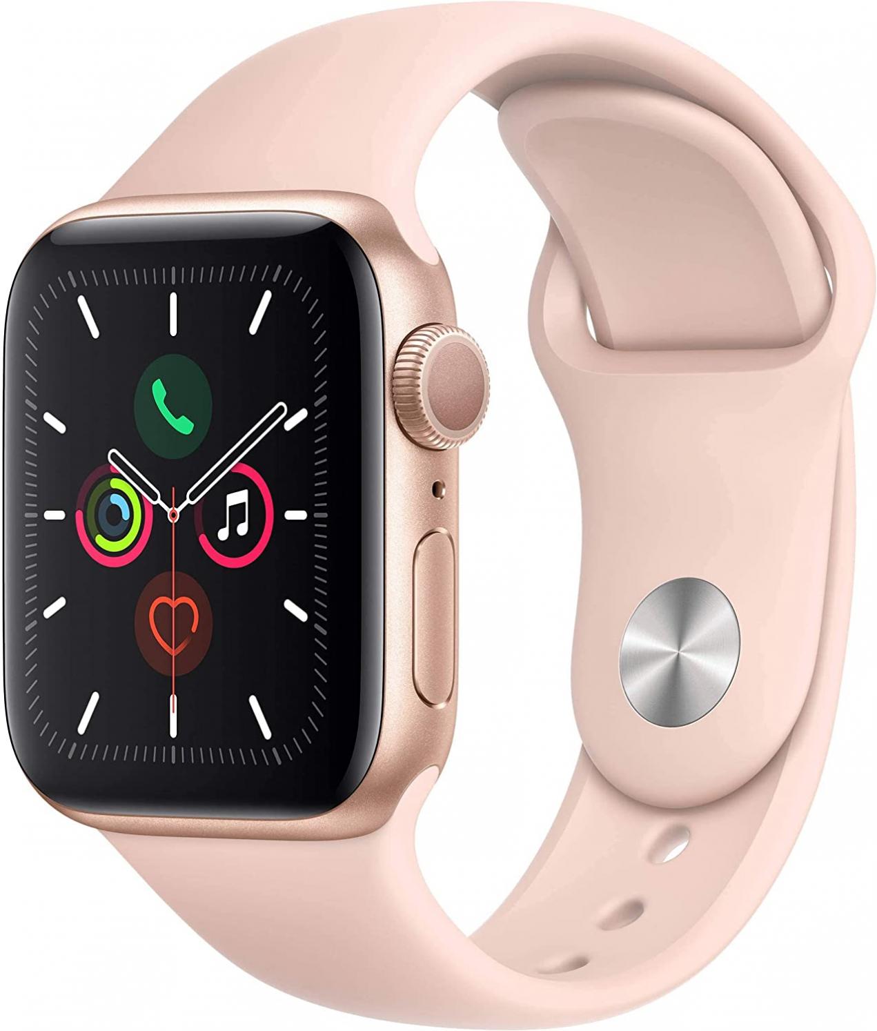 Apple Watch Series 4 (GPS, 40MM) - Gold Aluminum Case with Pink Sand Sport Band (Renewed)