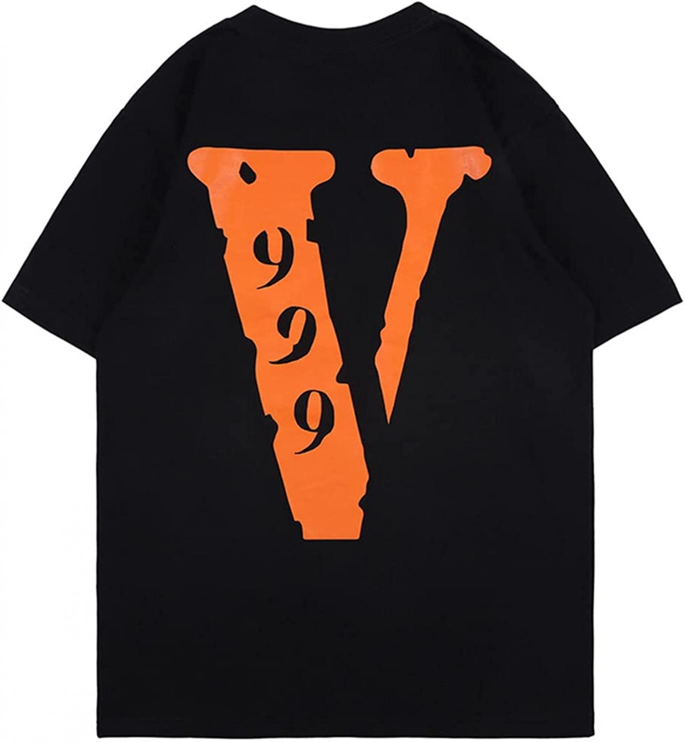 cpfm.xyz Men's Big V Letter Print Pattern Hip Hop T Shirt Cotton for Men Women