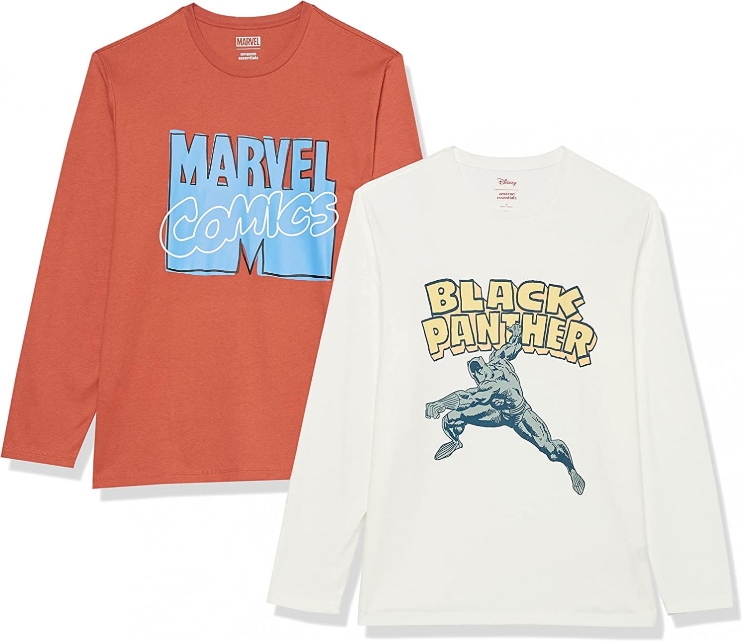 Amazon Essentials Men's Disney Marvel Star Wars Long-Sleeve T-Shirts