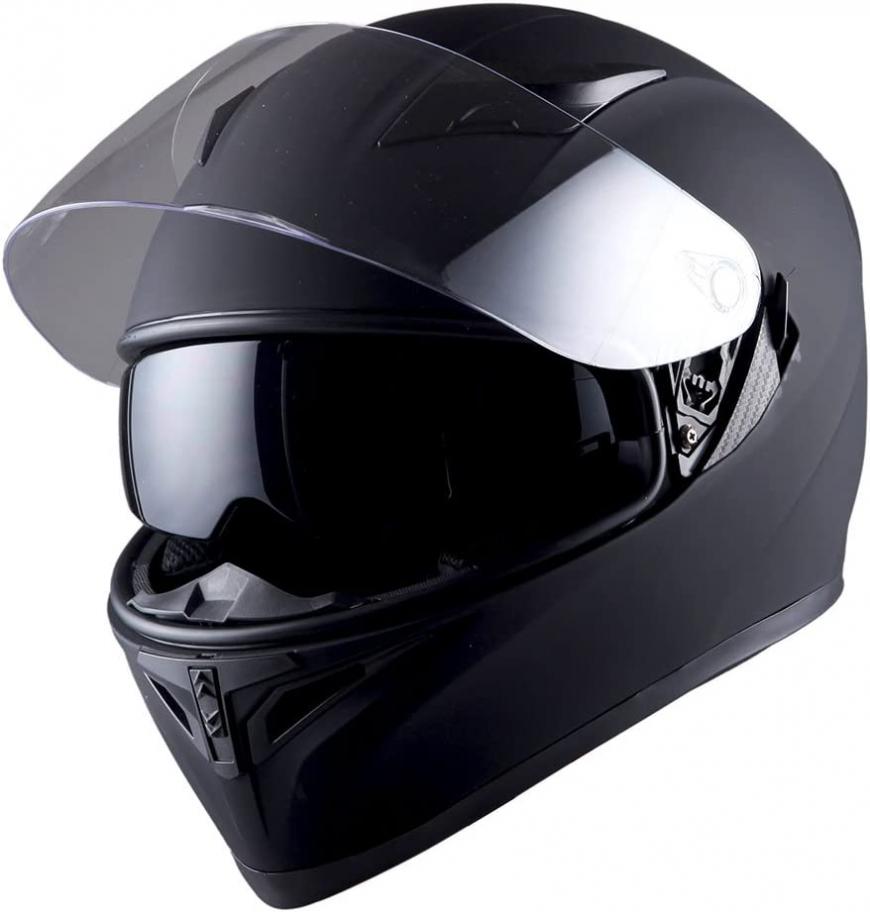 1STorm Motorcycle Street Bike Dual Visor/Sun Visor Full Face Helmet: HJK316