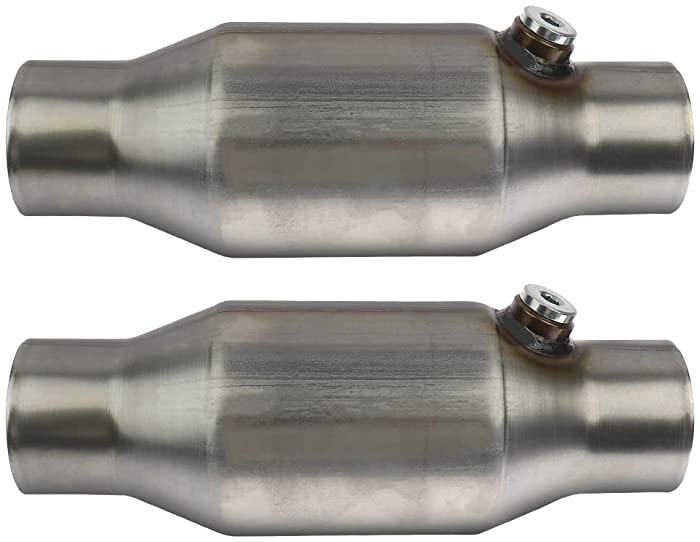 MAYASAF 【2 PACK】 2.5" Inlet/Outlet Universal Catalytic Converter, with O2 Port【EPA Compliant】