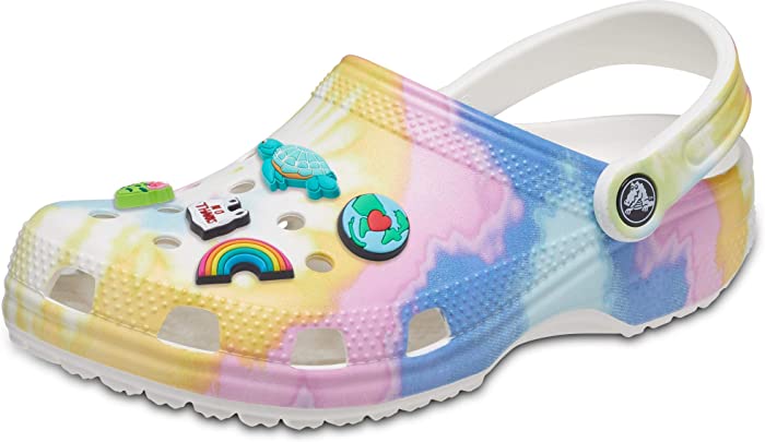 Crocs Mens and Womens Classic Clog w/Jibbitz Charms 5-Packs for Her