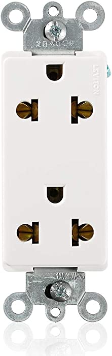 Leviton 5825-W 15-Amp-125/250-Volt, Decora Universal Duplex Receptacle, Back and Side Wired, White