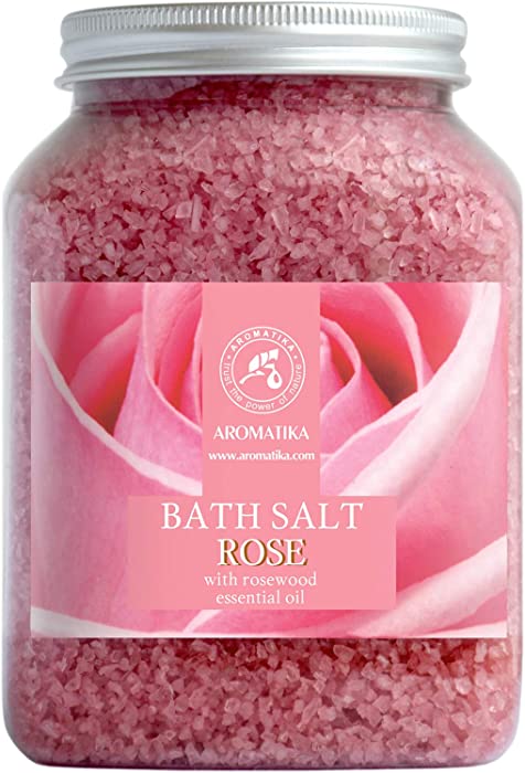 Rose Bath Salts 46 oz - Natural Rosewood Oil & Rose Extract - Best for Relaxing - Good Sleep - Beauty - Bathing - Body Care - Wellness - Relax - Aromatherapy - Spa