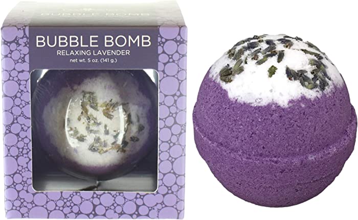 Relaxing Lavender Bubble Bath Bomb by Two Sisters Spa. Large 99% Natural Fizzy for Women, Teens and Kids. Moisturizes Dry Sensitive Skin. Releases Color, Scent, and Bubbles. Handmade in USA