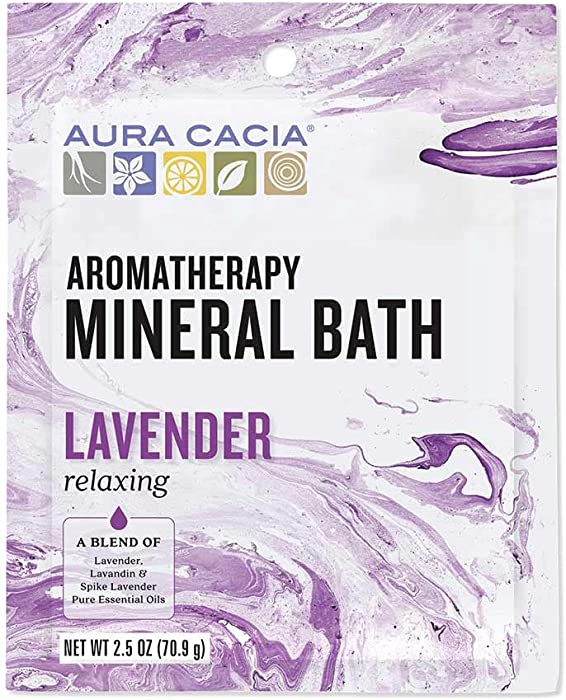 Aura Cacia Aromatherapy Mineral Bath, Relaxing Lavender, 2.5 ounce packet (Pack of 3)
