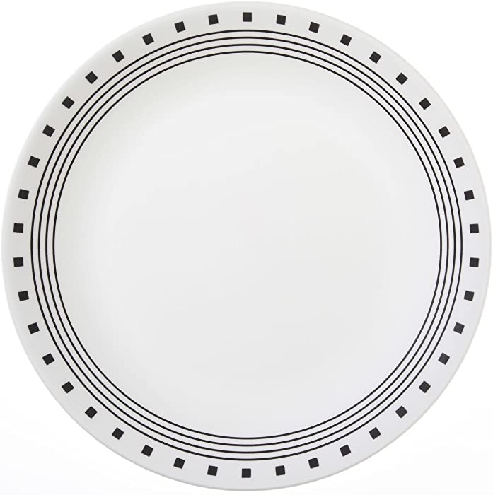 Corelle Livingware City Block 10-1/4" Dinner Plate (Set of 8),Dotted