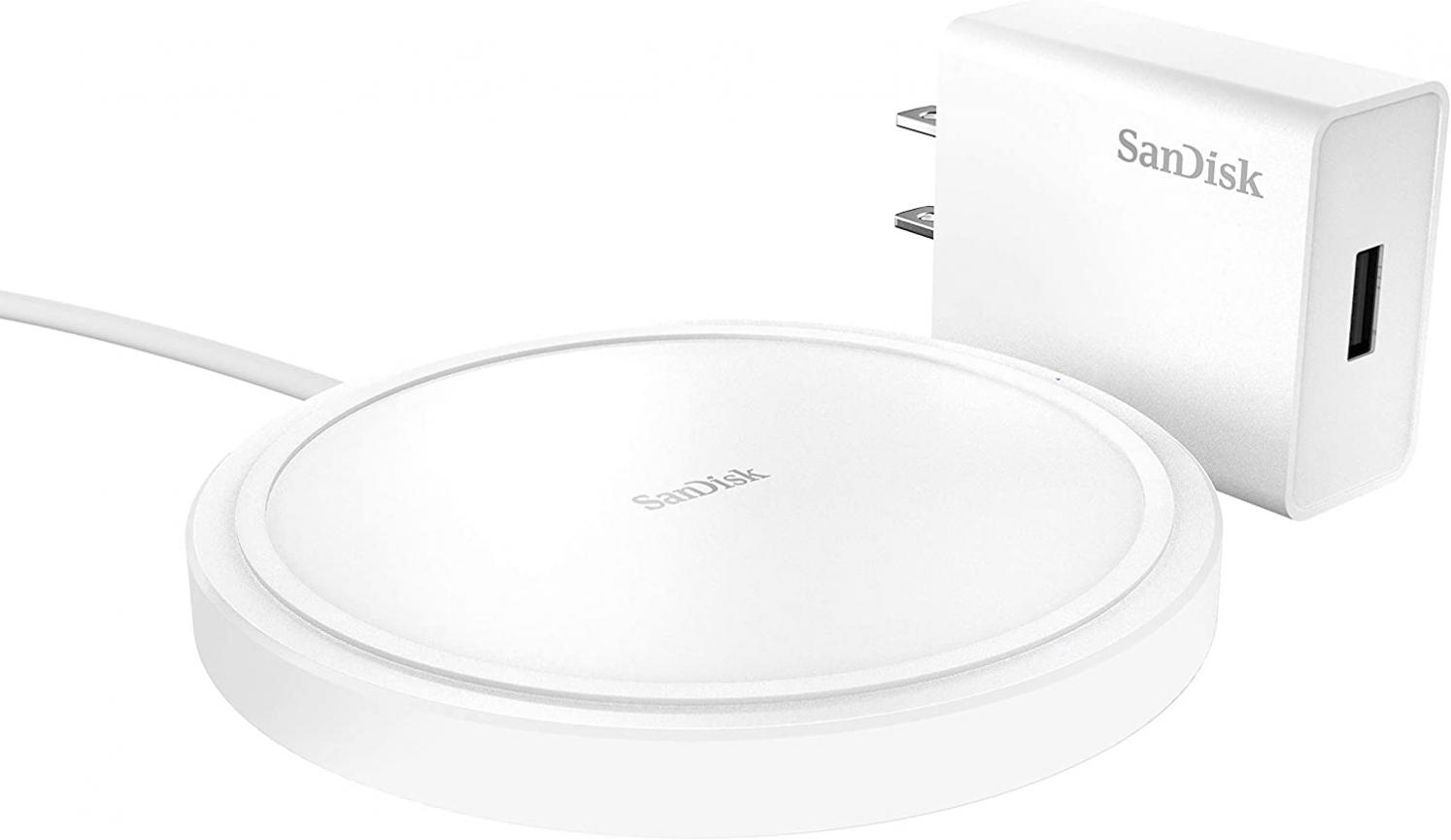 SanDisk Ixpand Wireless Charger 15W (includes Quick Charge adapter + USB Type-C cable) - Wireless charging pad for Qi-compatible smart phones and devices - SDIZB0N-000G-ANCLN