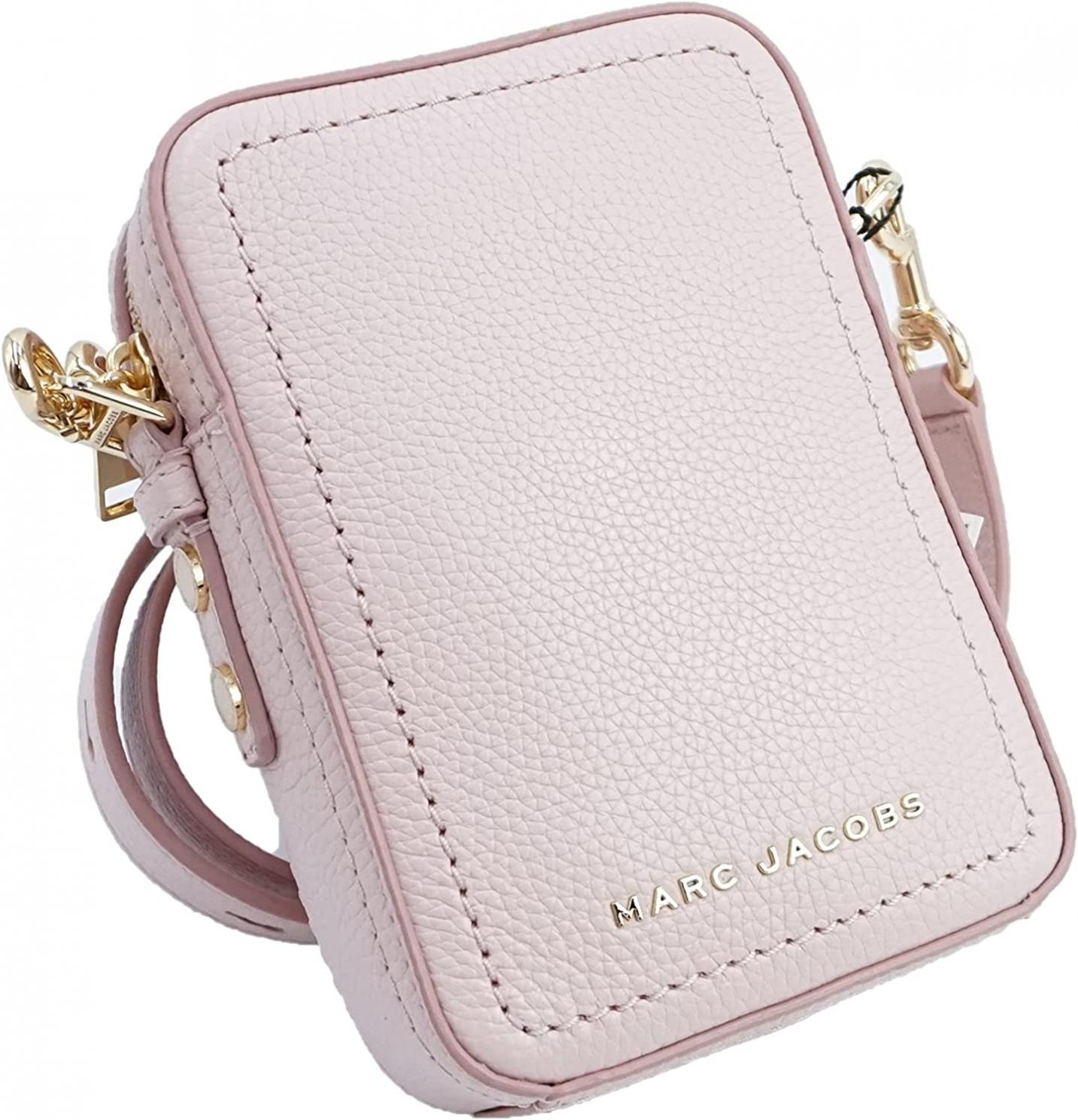 Marc Jacobs H131L01RE21-696 Peach Whip Pink With Gold Hardware Women's North South Leather Crossbody Bag
