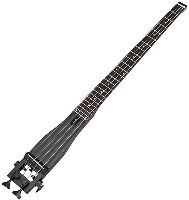 Anygig Electric Bass Practice Portable Travel 101CM 1.6KG Black 34" Full Scale with Gigbag Left Handed
