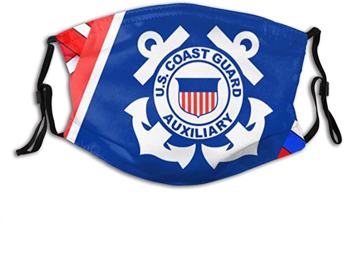 USCG 1790 Print Cloth Mask with 2 Filter Reusable and Adjustable for Men Women
