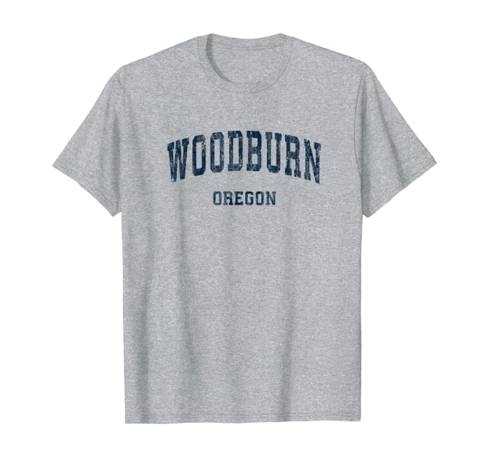 Woodburn Oregon OR Vintage Varsity Sports Navy Design T-Shirt