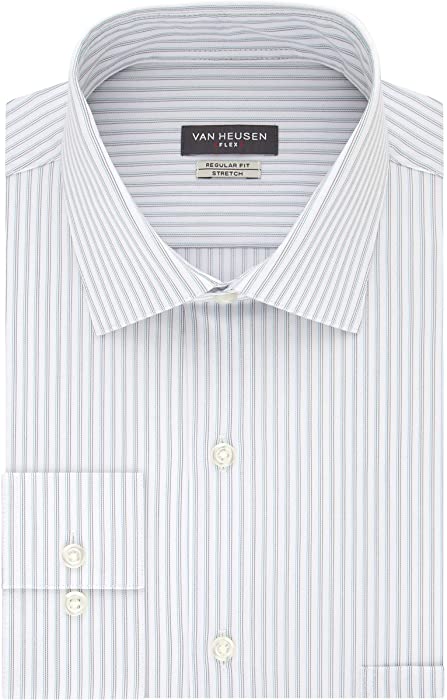 Van Heusen Men's Dress Shirt Regular Fit Flex Collar Stretch Stripe