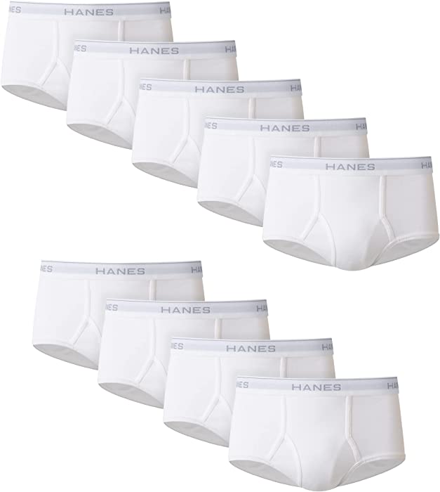 Hanes Men's Tagless White Briefs with ComfortFlex Waistband-Multiple Packs Available