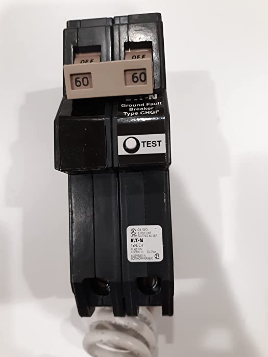 eaton/ cutler hammer ch260gf 2 pole 60 amp gfi/gfci for ch series panel only