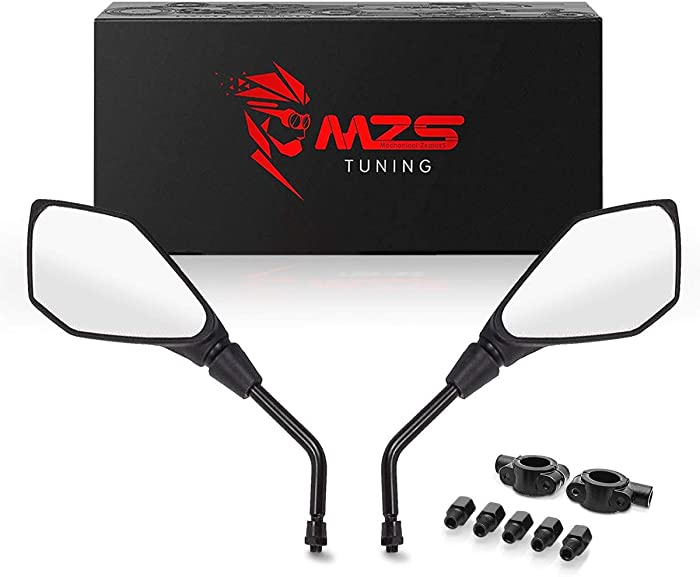 MZS ATV Mirrors | Universal Rear View 7/8 Handlebar Mount Side Compatible with Motorcycle Dirt Bike Quad Street Bike Adventure Snowmobile Jet ski Scooter Coolster Moped GY6 ATV's