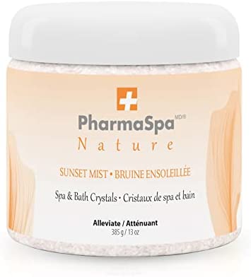 PharmaSpa Nature: Spa and Bath Crystals with All-Natural Extracts - 385 g/13 oz – Epsom Bath Salt for Hot Tub Aromatherapy and Relaxation – Gluten Free, Parabens Free, Cruelty Free (Sunset Mist)