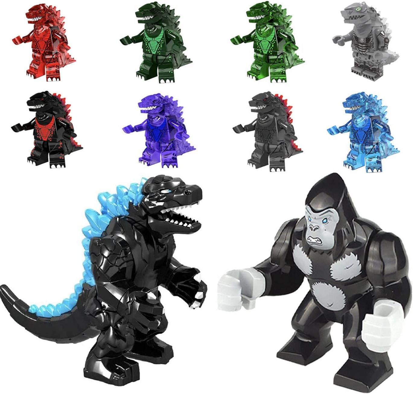 Set of 10 Godzilla Vs King Kong Action Figures, Godzilla Vs Kong Toys 2021, Godzilla Vs Kong Movie, Movable Joint Action Figures, Assembled Toys for Kids Lucasarto (Godzilla Package)