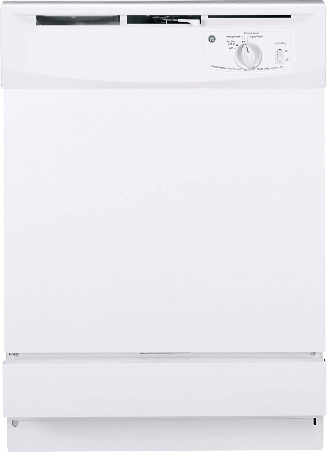 GE GSD2100VWW Built-In 24-Inch Dishwasher, White, 5 Cycles / 2 Options