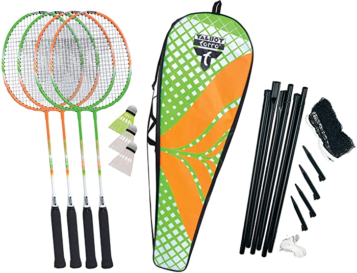 Talbot Torro Unisex – Adult's Badminton Set 4-Attacker Plus Badminton & Shuttlecock