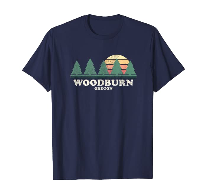 Woodburn OR Vintage Throwback Tee Retro 70s Design T-Shirt