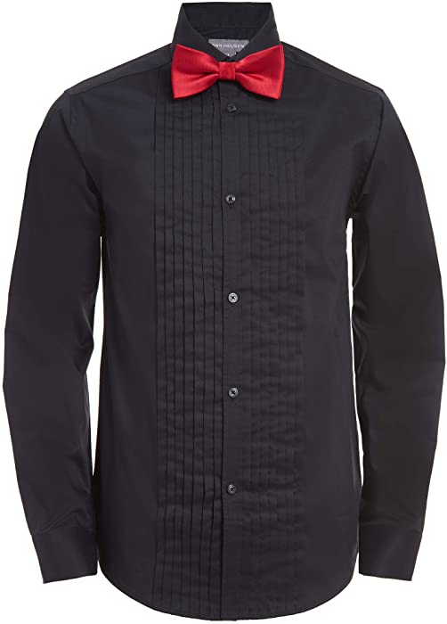 Van Heusen Boys' Tuxedo Dress Shirt with Bow Tie