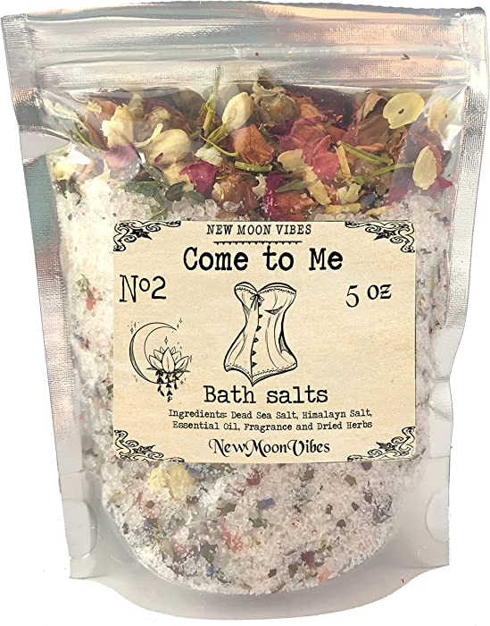 Come to Me Essential Oils Herbal Spell Ritual Bath Salts with Real Herbs Botanicals Infused Romance Fall in Love of Your Life Attraction Affection Attention Boyfriend Husband