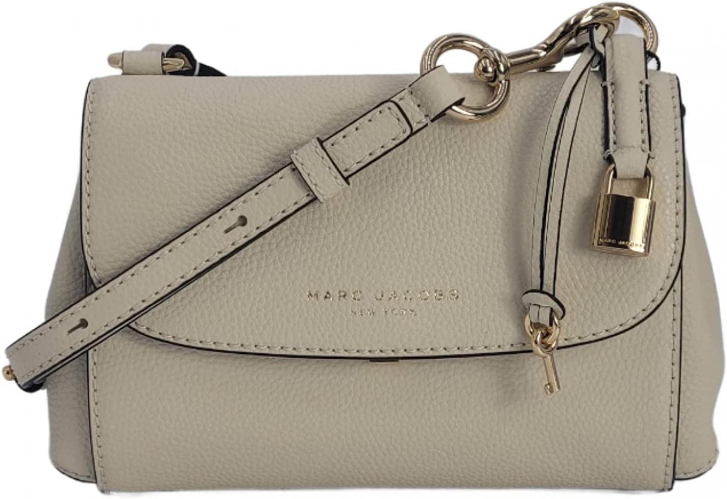 Marc Jacobs H104L01PF22 Marshmallow Off White Ivory With Gold Hardware Women's Leather Shoulder Bag