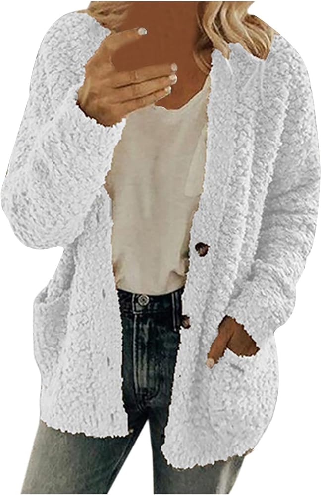 Ceboyel Sherpa Winter Jackets For Women Shearling Shacket Teddy Coats Shaggy Faux Fur Cardigan 2023 Trendy Fashion Outfits