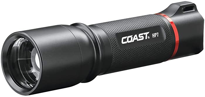 COAST® HP7 650 Lumen Focusing LED Flashlight with SLIDE FOCUS® and BEAM LOCK®, Black