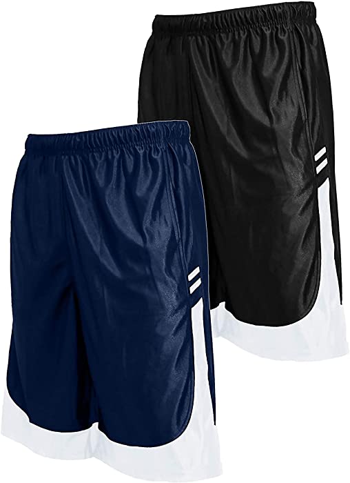 OLLIE ARNES Mens Athletic Gym Workout Shorts with Pockets in Packs or Single, Mesh or Dazzle Athletic Basketball Shorts