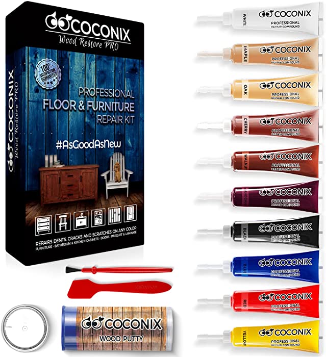 Coconix Floor and Furniture Repair Kit - Restorer of Your Wooden Table, Cabinet, Veneer, Door and Nightstand - Super Easy Instructions Matches Any Color - Restore Any Wood, Cherry, Walnut, Hardwood