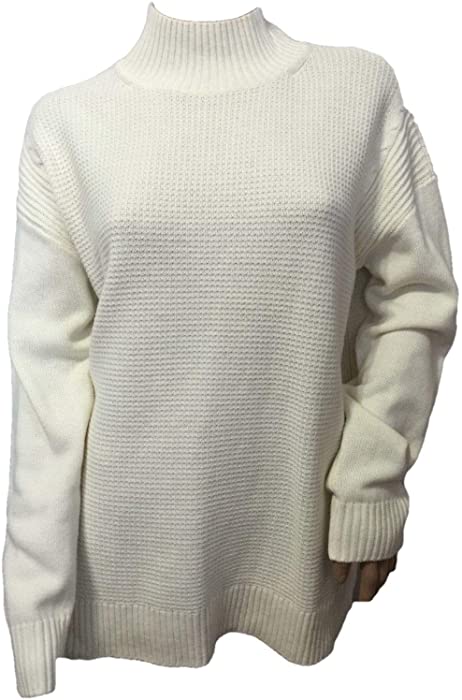 TALBOTS Ivory Mockneck Cable Sweater Size L